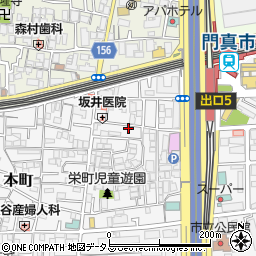 大阪府門真市栄町8-22周辺の地図