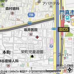 大阪府門真市栄町8-21周辺の地図