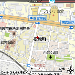 兵庫県西宮市松原町周辺の地図
