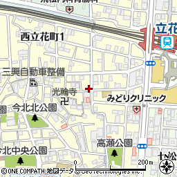 兵庫県尼崎市西立花町2丁目8-4周辺の地図