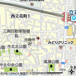 兵庫県尼崎市西立花町2丁目8-6周辺の地図