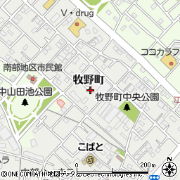 愛知県豊橋市牧野町周辺の地図