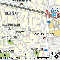 兵庫県尼崎市西立花町2丁目7-14周辺の地図
