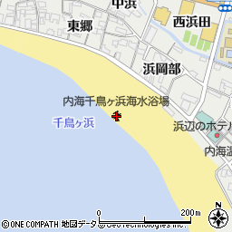 内海千鳥ヶ浜海水浴場周辺の地図