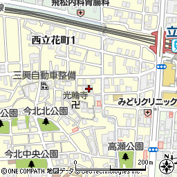 兵庫県尼崎市西立花町2丁目8-9周辺の地図