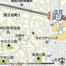 兵庫県尼崎市西立花町2丁目7-12周辺の地図