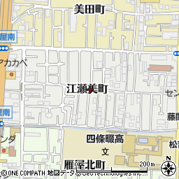 大阪府四條畷市江瀬美町周辺の地図