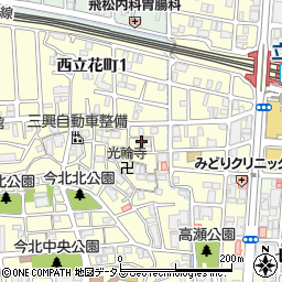 兵庫県尼崎市西立花町2丁目8-16周辺の地図