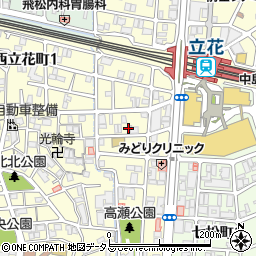 兵庫県尼崎市西立花町2丁目7-8周辺の地図