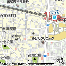 兵庫県尼崎市西立花町2丁目7-9周辺の地図