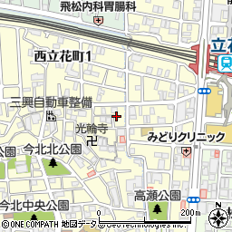 兵庫県尼崎市西立花町2丁目8-7周辺の地図