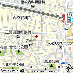 兵庫県尼崎市西立花町2丁目8周辺の地図