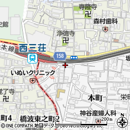 大阪府門真市本町8周辺の地図