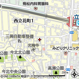 兵庫県尼崎市西立花町2丁目8-24周辺の地図