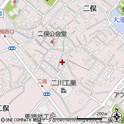 兵庫県加古川市平岡町二俣周辺の地図