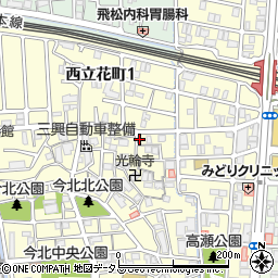 兵庫県尼崎市西立花町2丁目8-21周辺の地図