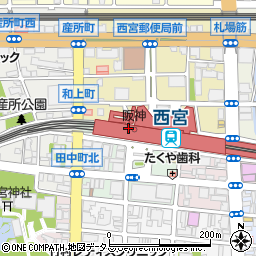 阪神百貨店西宮店　伊藤園周辺の地図