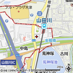 山田荘郵便局周辺の地図