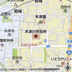 木津川市役所　総務部財政課周辺の地図