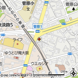 ワークマンプラス東淀川菅原店周辺の地図
