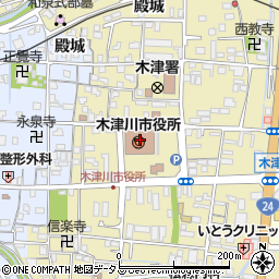木津川市役所建設部　施設整備課周辺の地図