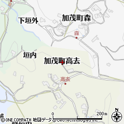 京都府木津川市加茂町高去周辺の地図