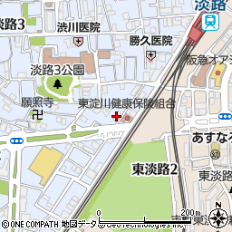 鍵の出張救急車大阪市東淀川区淡路営業所２４時間受付センター周辺の地図