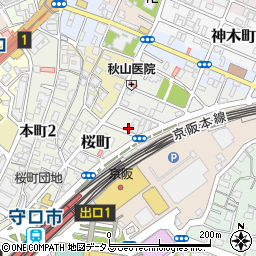 ニッポンレンタカー守口駅前営業所周辺の地図