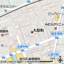 兵庫県芦屋市大原町12-15周辺の地図