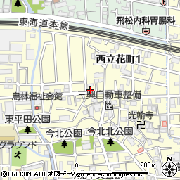 兵庫県尼崎市西立花町1丁目12-25周辺の地図