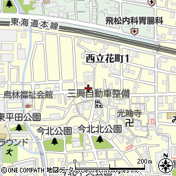 兵庫県尼崎市西立花町1丁目12-18周辺の地図