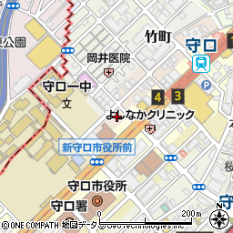 大阪府守口市松町周辺の地図