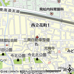 兵庫県尼崎市西立花町1丁目10-27周辺の地図