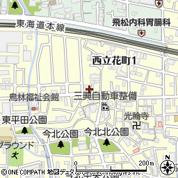 兵庫県尼崎市西立花町1丁目12-24周辺の地図