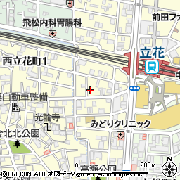 兵庫県尼崎市西立花町1丁目3-13周辺の地図