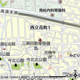 兵庫県尼崎市西立花町1丁目10-20周辺の地図