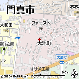 大阪府門真市大池町周辺の地図
