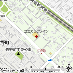 ココカラファイン薬局江島店周辺の地図