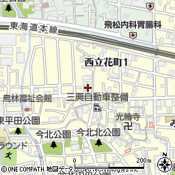 兵庫県尼崎市西立花町1丁目12-20周辺の地図