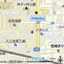 尼崎三反田郵便局周辺の地図