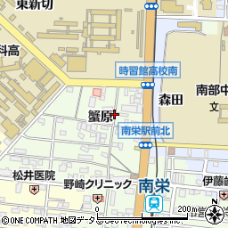 愛知県豊橋市南栄町蟹原周辺の地図