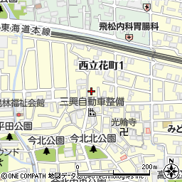 兵庫県尼崎市西立花町1丁目10-30周辺の地図