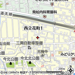 兵庫県尼崎市西立花町1丁目10-12周辺の地図