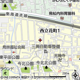 兵庫県尼崎市西立花町1丁目12-21周辺の地図