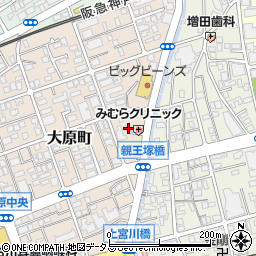 兵庫県芦屋市大原町15-14周辺の地図