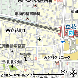 兵庫県尼崎市西立花町1丁目4-14周辺の地図