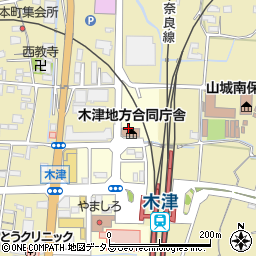 京都田辺公共職業安定所木津出張所周辺の地図