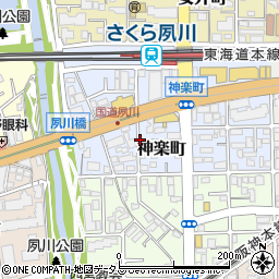 兵庫県西宮市神楽町周辺の地図