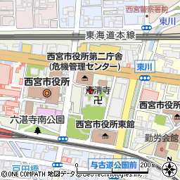 兵庫県西宮市六湛寺町周辺の地図