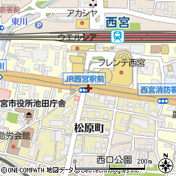 国道JR西宮駅前周辺の地図